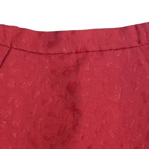MAJE Jacquard Red Allover Tonal Leopard Pattern Skort Women’s Sz FR 36 / US 4 - Picture 3 of 14